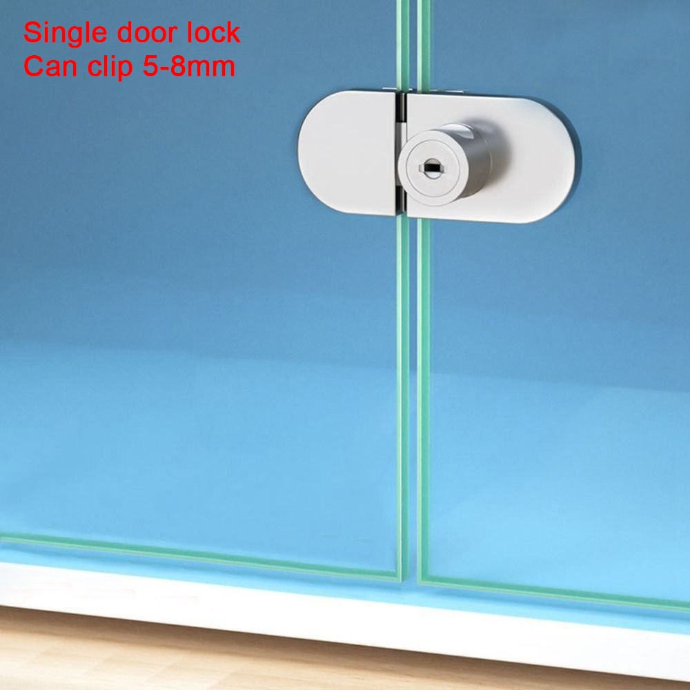 Cabinet Door Lock Glass Display Cabinet/Showcase Locks Single/Double Door No Need Drilling Easy To Install Home Tool