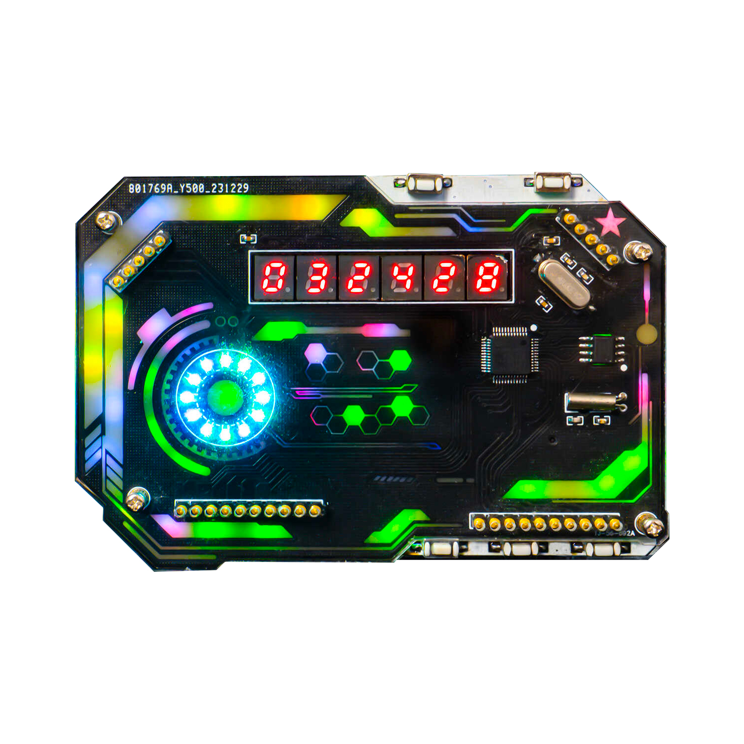 DIY Electronic Clock Kit RGB Digital Tube Time Display Cyberpunk Clock Tepy-C Interface Welding Project Learning DIY Electronic