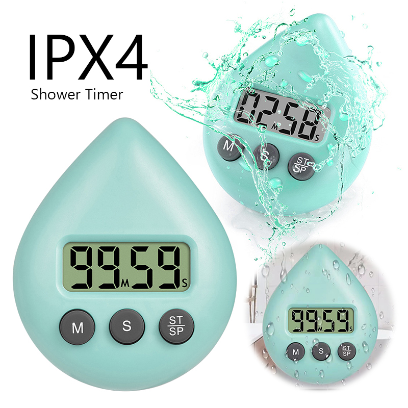 Digitaler Timer, wasserdichter Küchentimer, magnetische Rückseite, Badezimmer-Timer, Toiletten-Timer, Duschuhr für Küche und Badezimmer