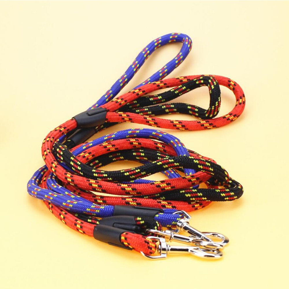 Hundkoppel bälte bredd 0.8cm längd 120cm hundtillbehör röd/svart/blå färg