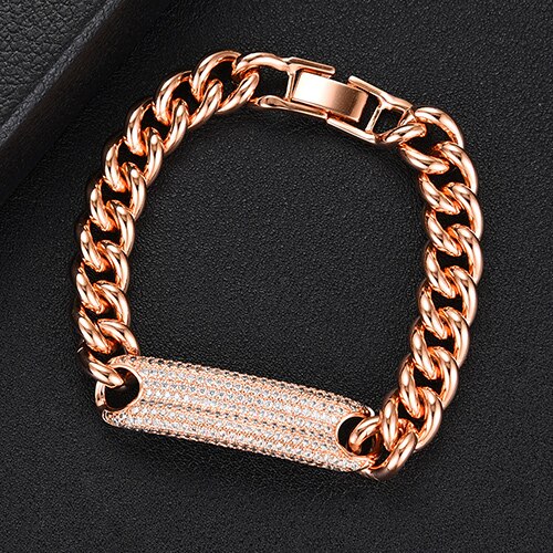 GODKI Trendy Link Chain Bracelet - Geometric Charm - Women's Bohemian Beach Jewelry: Rose Gold