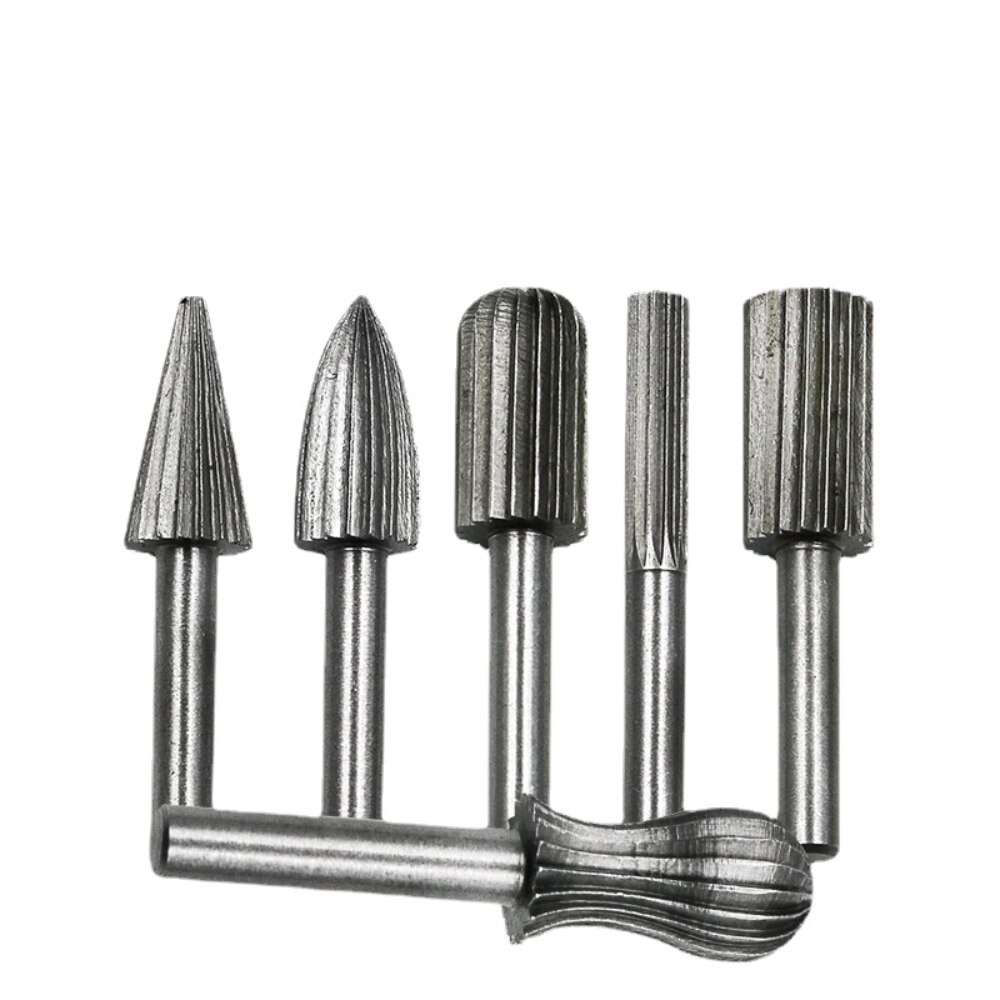 6 Piece Set of Hard High Speed Steel Rotary File/ Rotary Engraving Knife / Special-shaped File Grinding Head/ Polished Wood File