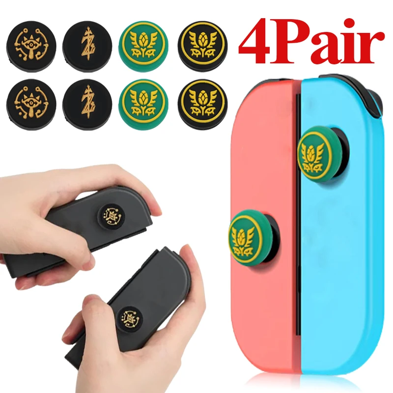 Tapas de agarre de palo de pulgar para Nintendo Switch/Switch Lite, cubierta de botón antideslizante de silicona, protector de Joystick para controlador
