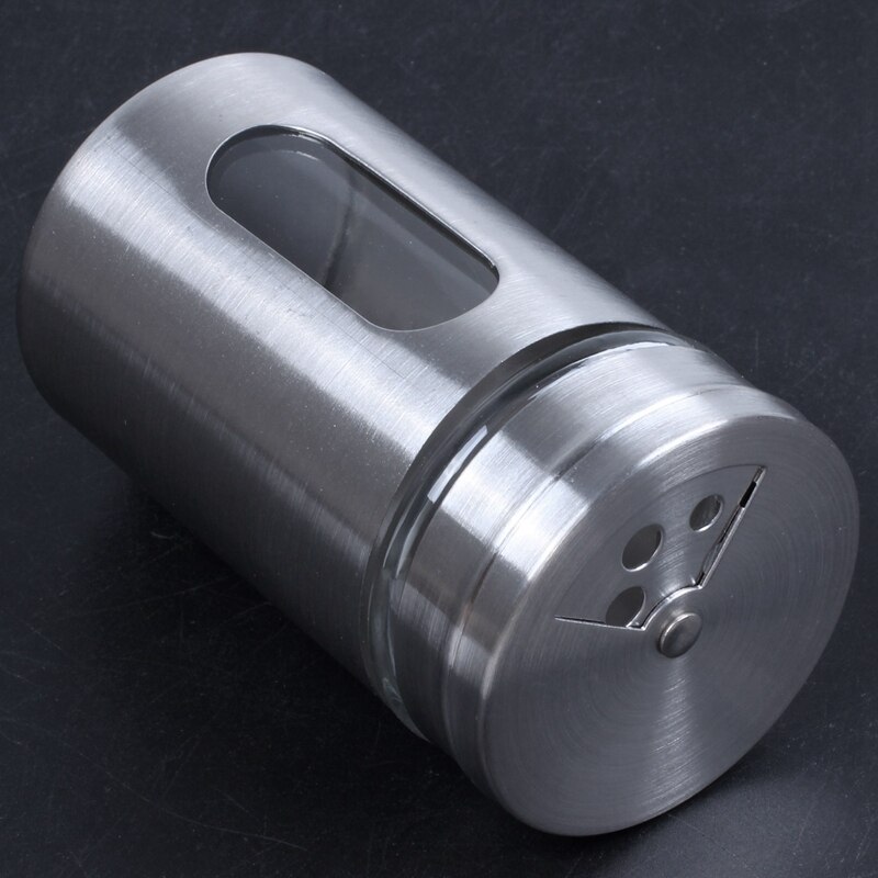 Rustfrit stål mel sigte kop bagesukker salt peber urte shaker krukke tandstikker opbevaring flaske