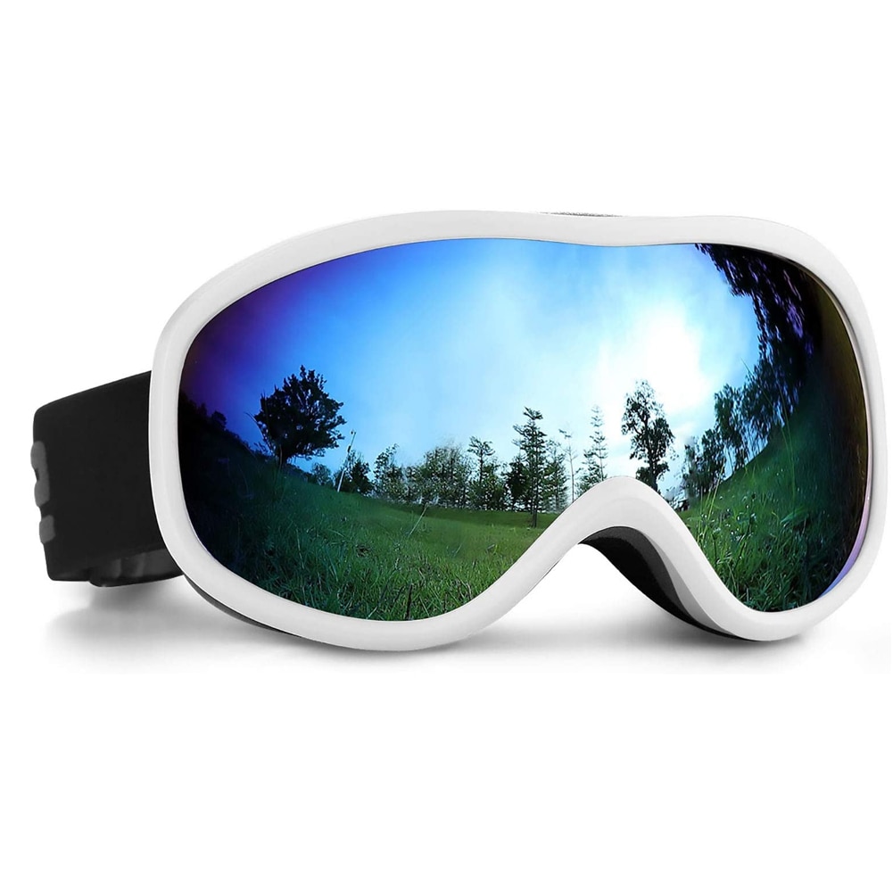 Dubbele laag blauwe lens winter skibril anti-condens bril snowboardbril uv-bescherming anti-condens sneeuwbril mannen vrouwen wit