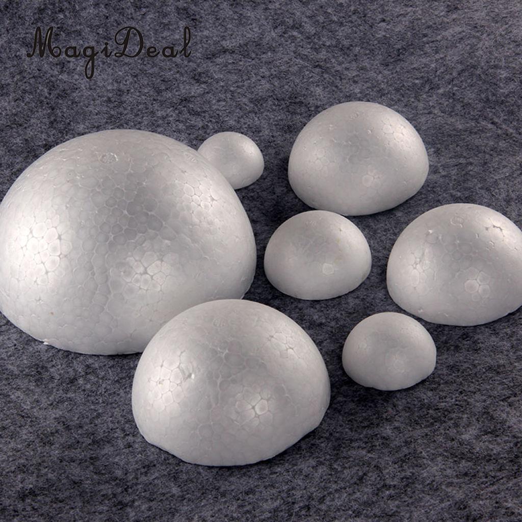 100pcs Half Round Solid Styrofoam Foam Balls for Christmas Wedding Modelling Craft 30mm