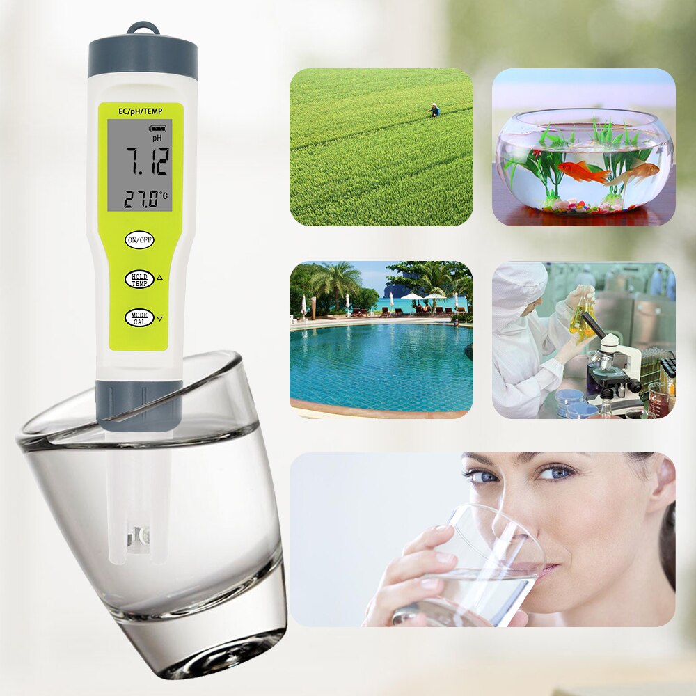 EZ9902 3 in 1 EC Meter Water Tester PH EC TEMP Meters Replace Probe Purity Measure Tool Acidity Testers For Pool 20%off