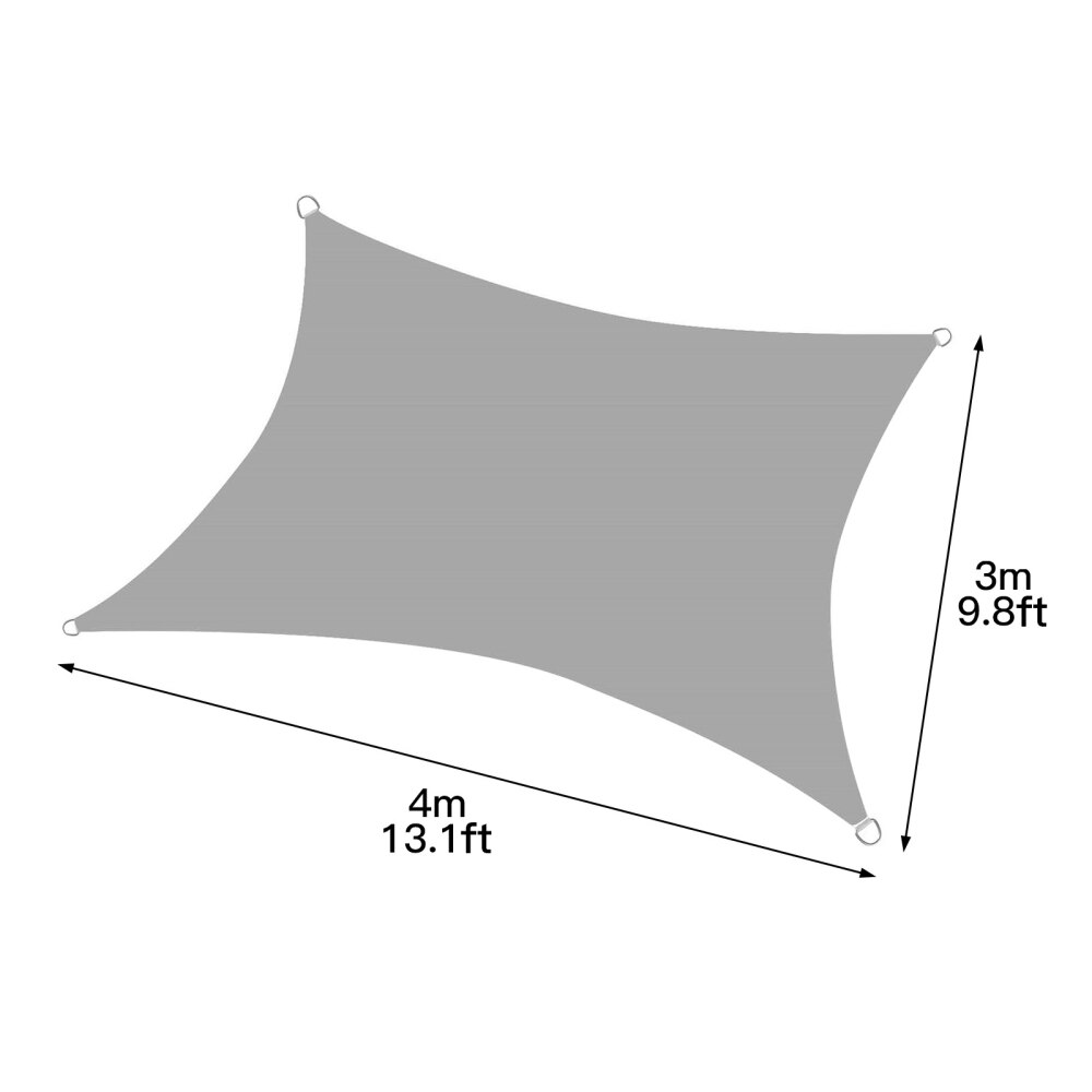 Shade Cloth Quadrangle Sail Canopy Outdoor Square Garden 98% UV Set Rainproof With Hardware Kit 2m*4 Rope Protection Awning