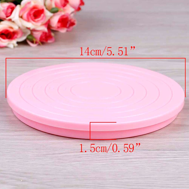 14Cm Diy Pan Bakken Hulpmiddel Cake Plaat Draaitafel Roterende Anti-Slip Cake Stand