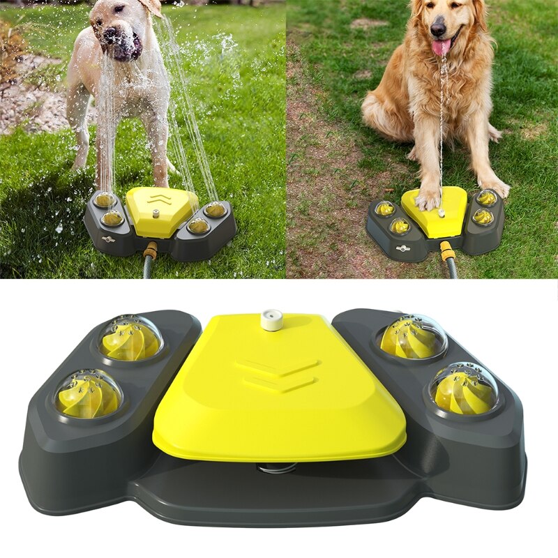 Automatische Huisdier Drinkfontein Poot Activated Hond Watering Dispenser Verstelbare Water Output 4 Douche Gaten Voor Zomer Y5GB