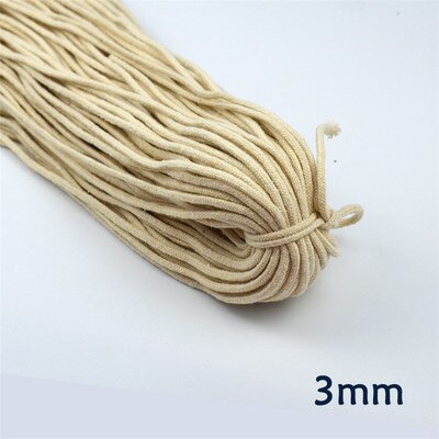 Beige Corda di Cotone Solido di Spessore Rotondo Cavo Ritorto Decorativo Coulisse Spago Legato Per FAI DA TE Accessori Fatti A Mano 100 metri: 3mm