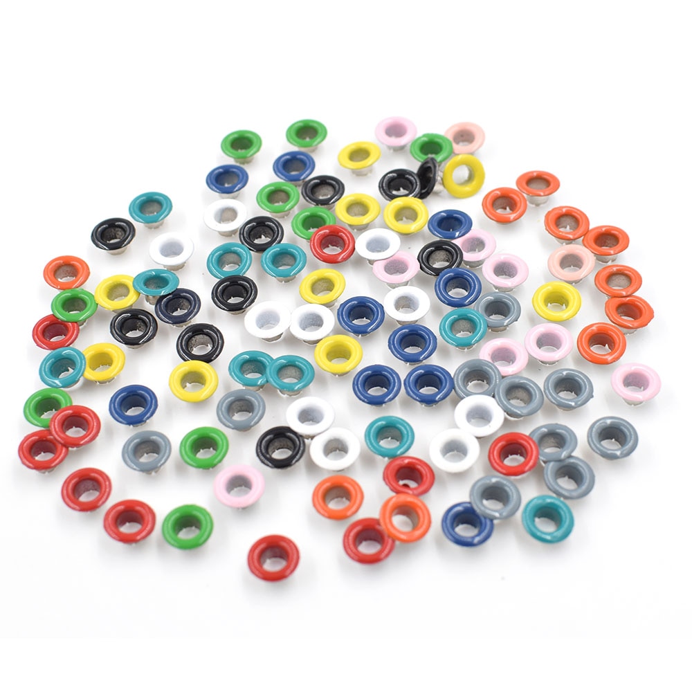300#  malingsfarve 5mm metaløjer nitter farve knaphuller flerfarvet spænde øjeværktøj tøj tilbehør