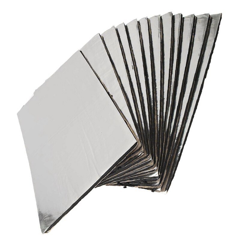 12 stuks 30 x 50cm 5mm zelfklevende auto geluidsisolerende katoenen schuimrubberen isolatiematten voor thuis, geluidsabsorberende katoenen anti-geluidsspons