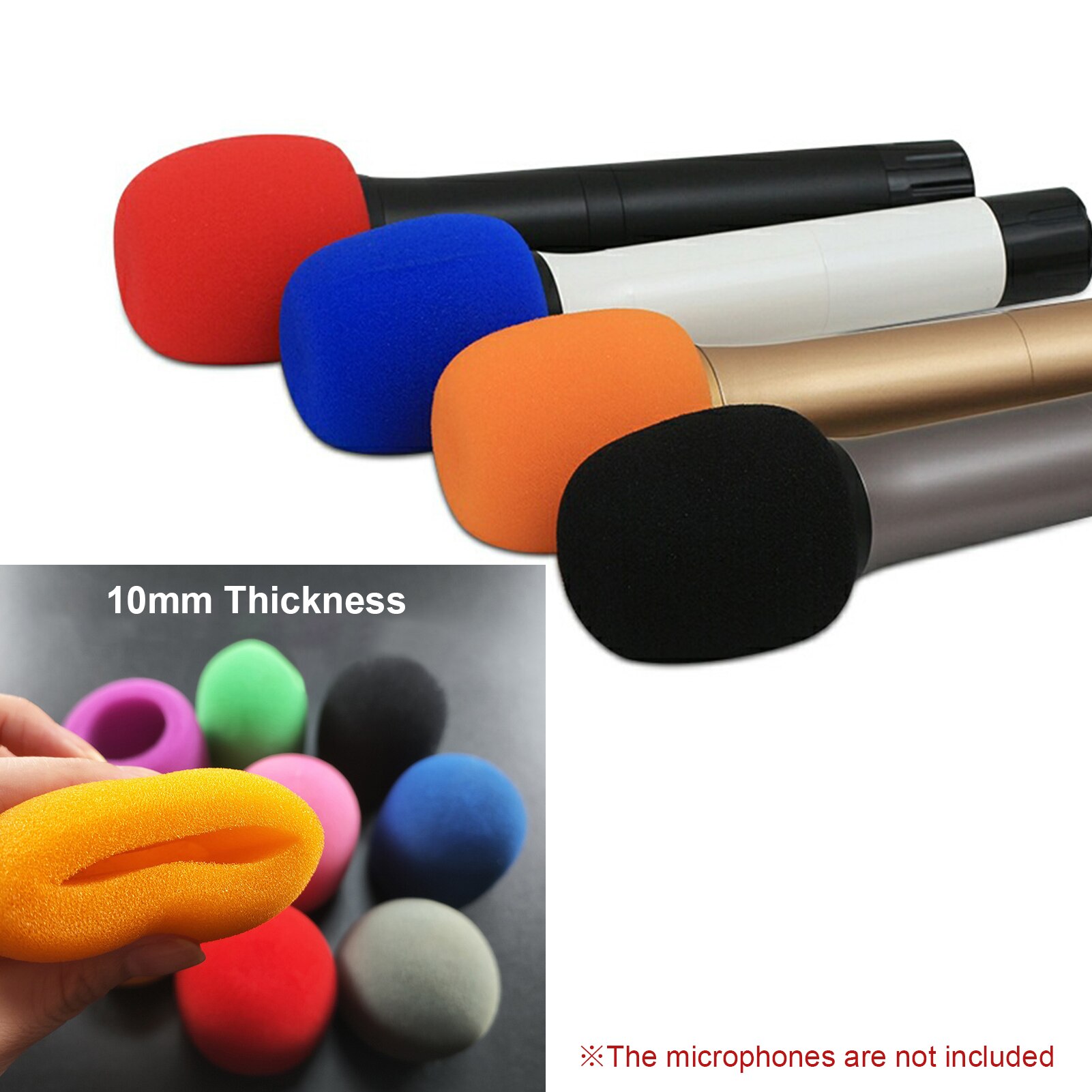 Handheld Microphone Windscreen Mic Foam Cover for Standard Ball-type Microphones Mic Accessories for KTV DJ, Pack of 1pcs