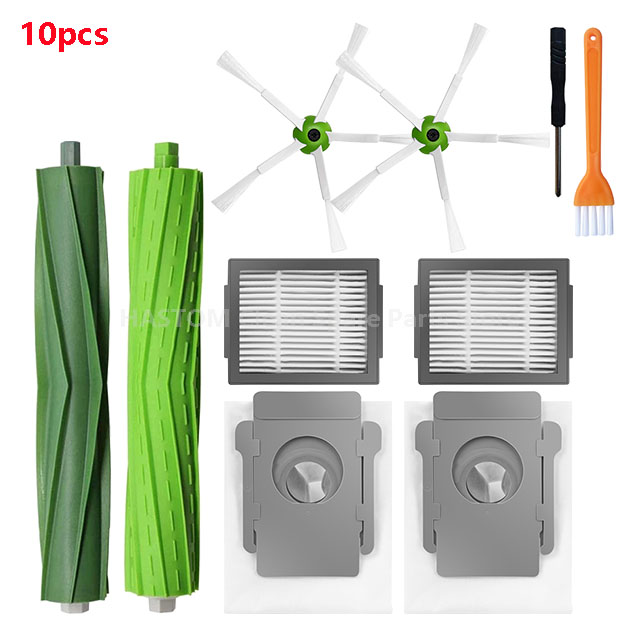 Voor iRobot Roomba i3 i3+ i4 i4+ i6 i6+ i7 i7+ i8 i8+ E5 E6 E7 j7 j7+ j7 Plus Stofzuiger Robot Hoofd-/Zijborstel Hepa Filter: Licht Groen