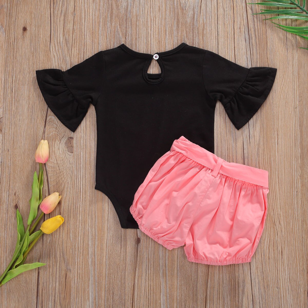Conjuntos de ropa FOCUSNORM de Otoño de 0 a 18M para bebés y niñas, mono liso de manga ancha, Tops, pantalones cortos, 2 uds