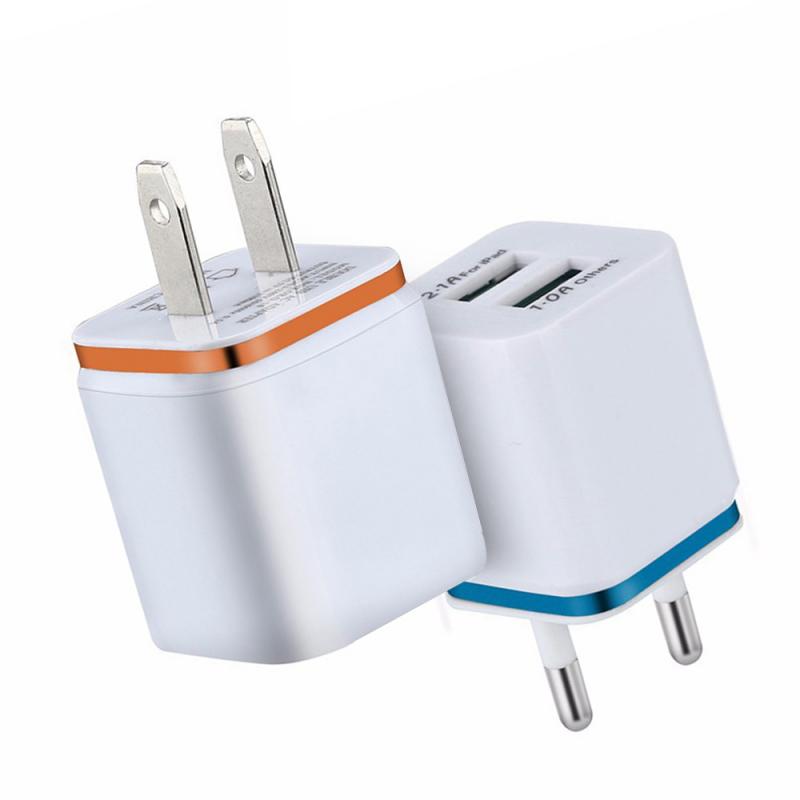 Dual USB Charger 2.1A Fast Charging Universal Travel EU/US Plug Adapter Portable Wall Mobile Phone Charger For IPhone For Huawei