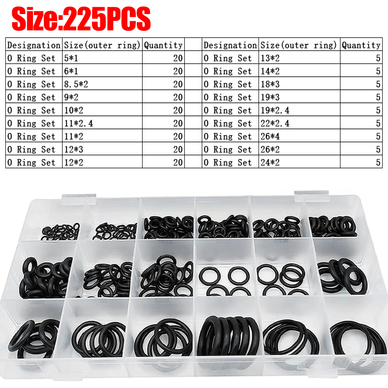 Juego de juntas de sellado de junta tórica redonda de caucho de nitrilo, juntas de arandela elásticas resistentes al aceite, sellos para grifo, herramienta de Hardware de reparación de plomería: YELLOW