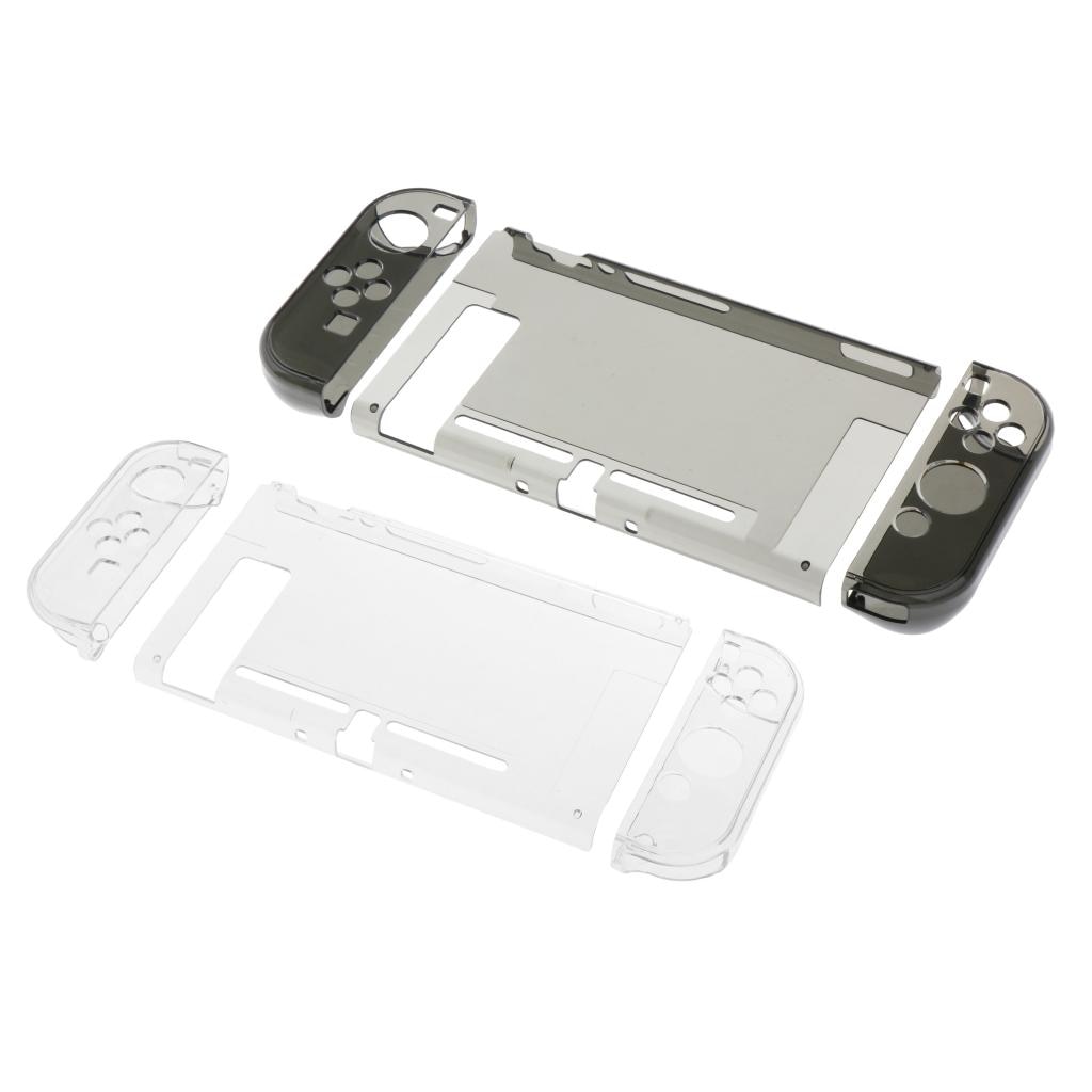 Funda rígida transparente con agarre para Nintendo Switch, carcasa de cristal transparente, a prueba de golpes y arañazos