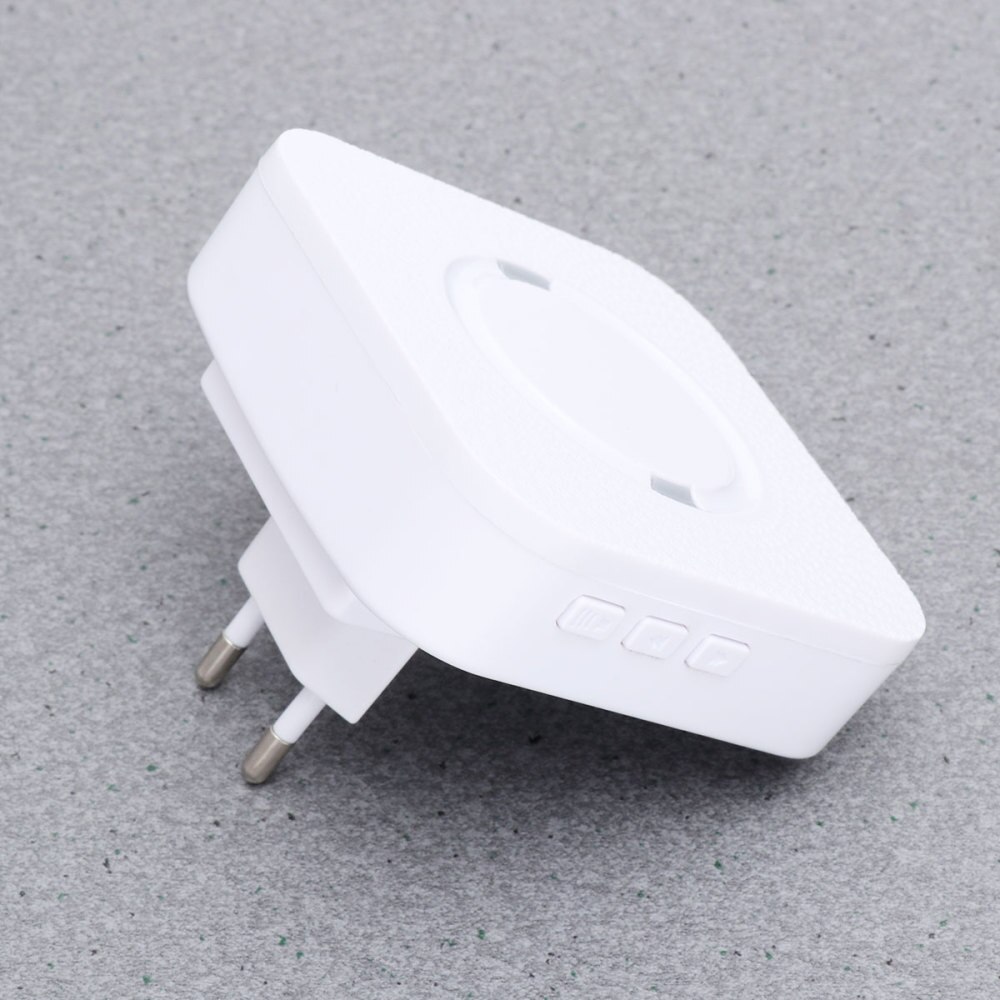 Wireless Doorbell Electronic Door Bell with 55 Tune Song Smart Shop Business Welcome Anti-Theft Device with Plug (Black