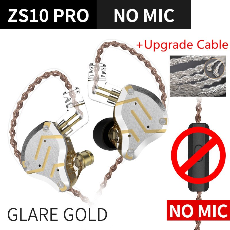 KZ ZS10 PRO 1DD+4BA HIFI Metal Headset Hybrid In Ear Earphone Sport Noise Cancelling Headset AS10 ZSN PRO CA16 ZSX C12 V90 VX T4: Ivory