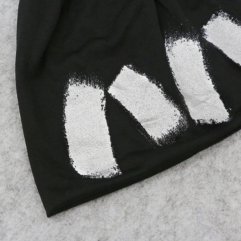 GZHILOVINGL-gorro fino de algodón para mujer, gorro con pintura plateada, Hip Hop, metálico, para otoño e invierno,