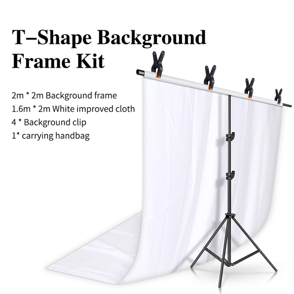 SH T-vormige achtergrondstandaardkit met achtergronddoek Video Chroma Key Green Screen Frame Stand voor fotografie Fotostudio Props: KONINKLIJK BLAUW