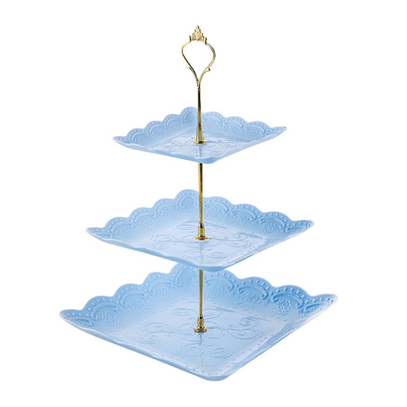 Detachable Cake Stand European Style 3 Tier Pastry Cupcake Fruit Plate Serving: 4