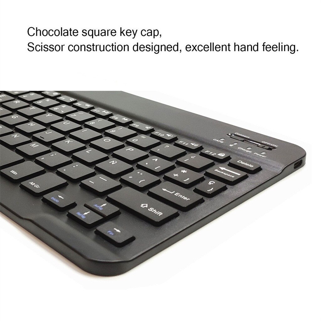 Universal Wireless Bluetooth Keyboard Thin Hebrew-Spanish 9.7-inch ergonomics fits any tablet and phone with Bluetooth device