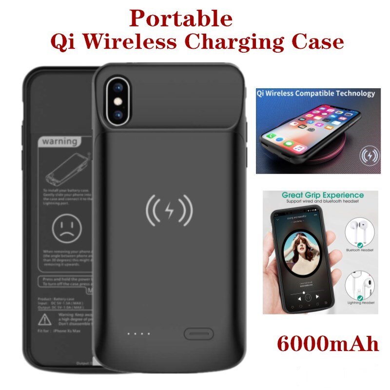 Draadloze Telefoon Oplader Case Voor Iphone Se Backup Power Bank Voor Iphone X/Xs Draagbare Batterij Power opladen Case