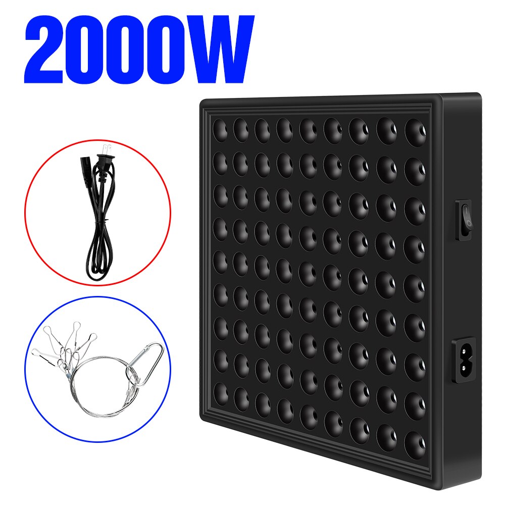 Szklarnia światło robić uprawy roślin płyta ledowy pełny widmo sadzonka Fito lampa 2000W 3000W doprowadziło lampa Fito na namiot robić domowej uprawy roślin ue wtyczka: 2000W-81leds / US wtyczka