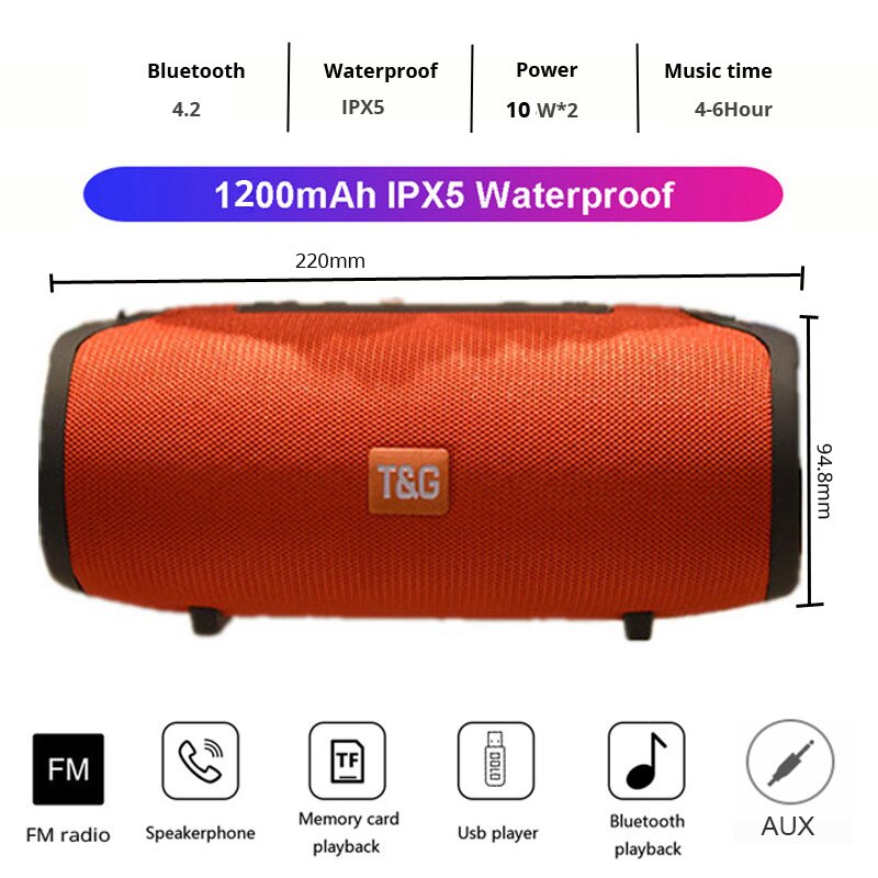 Bluetooth Speaker Kolom 20W Wireless Portable Sound Box Stereo Bass Subwoofer Fm Radio Boombox Pc Boombox Soundbar Voor Xiaomi