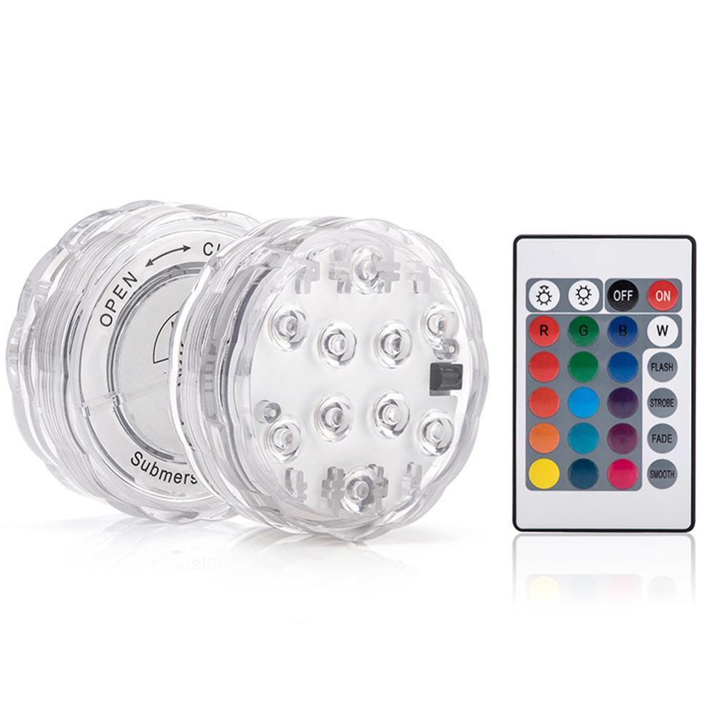 Led Duiken Knop Licht Aquarium Waterdichte Licht Kleurrijke Onderwater Afstandsbediening Licht Voor Zoutwater Zoetwater Vis