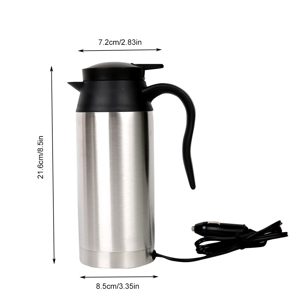 750ML/1000ML 12V Auto Wasserkocher Edelstahl Tragbare Kaffee Tasse Wärmer für Heizung Wasser Kaffee milch Tee: 750ML
