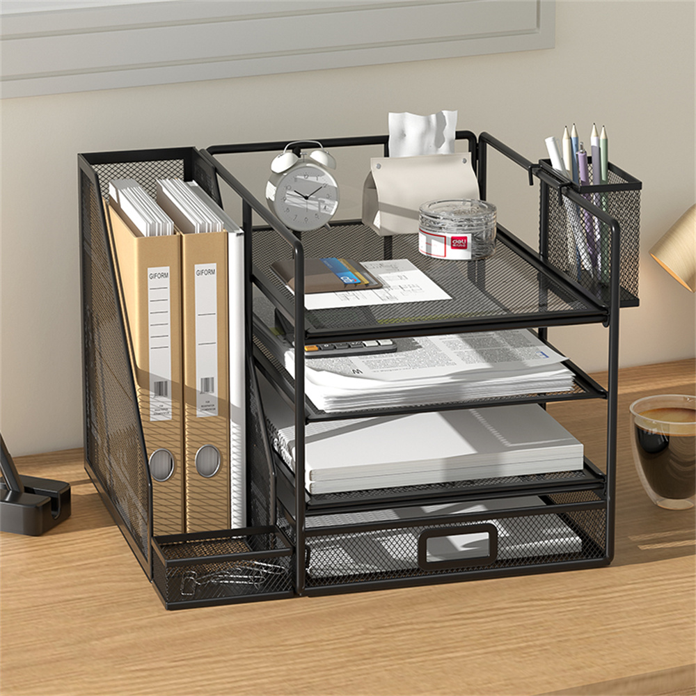 Organizer na biurko z uchwytem na dokumenty, 4-... – Grandado