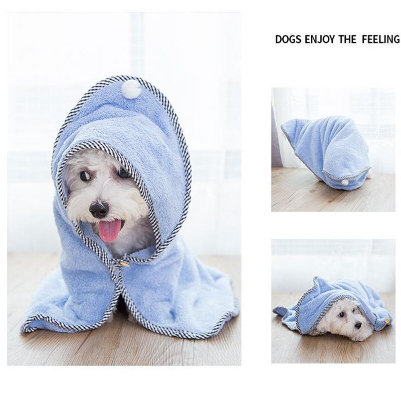 Pet Bath Towel Soft Cute Drying Bath Pet Towel for Dog Cat Puppy Super Absorbent Bathrobes Cleaning Necessary Supply Fiber