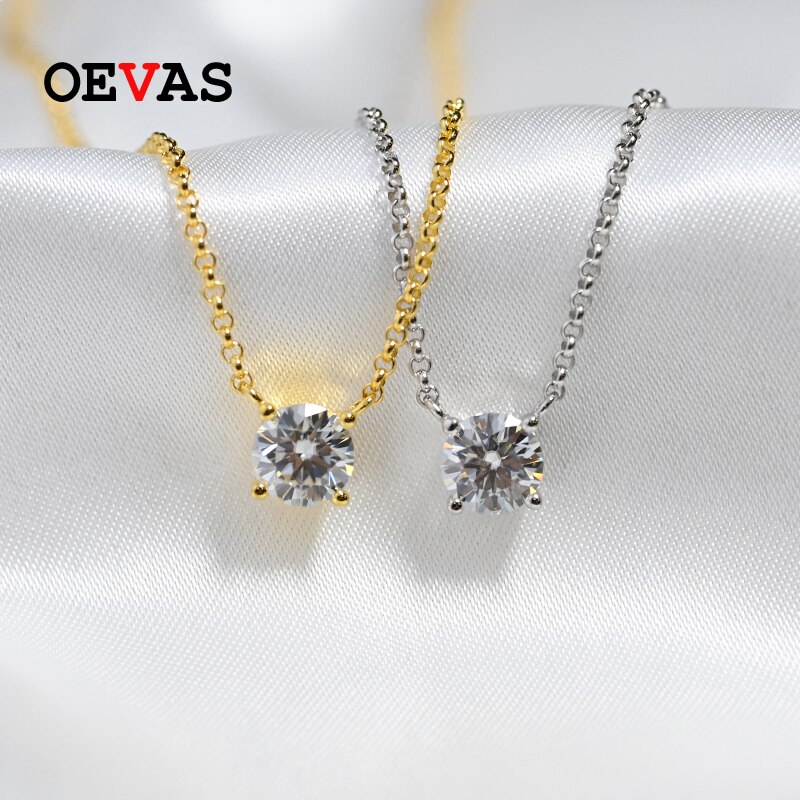 Oevas Real 1 Carat D Kleur Moissanite Hanger Ketting 100% 925 Sterling Zilver Sparkling Engagement Wedding Party Fijne Sieraden