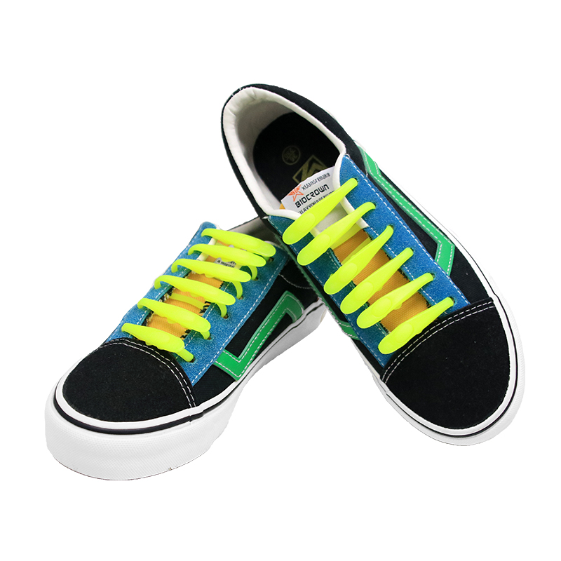 Nouveauté 12 pcs/lot lacets en Silicone élastique chaussures de lacet élastique accessoires chaussures en Silicone paresseux dentelle sans cravate dentelle en caoutchouc