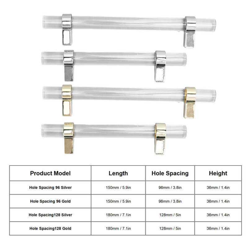 Drawer Pull Handle Modern Crystal Acrylic Handle Easy To Install for Closet for Bookcase