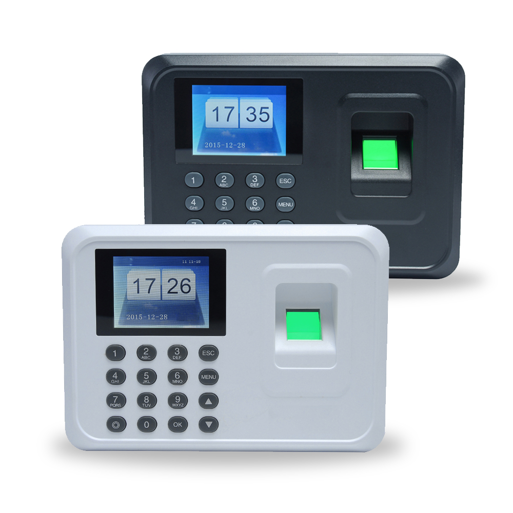 Intelligent Biometric Fingerprint Password Attendance Machine Employee Checking-in Recorder 2.4 inch TFT LCD Screen DC 5V Time