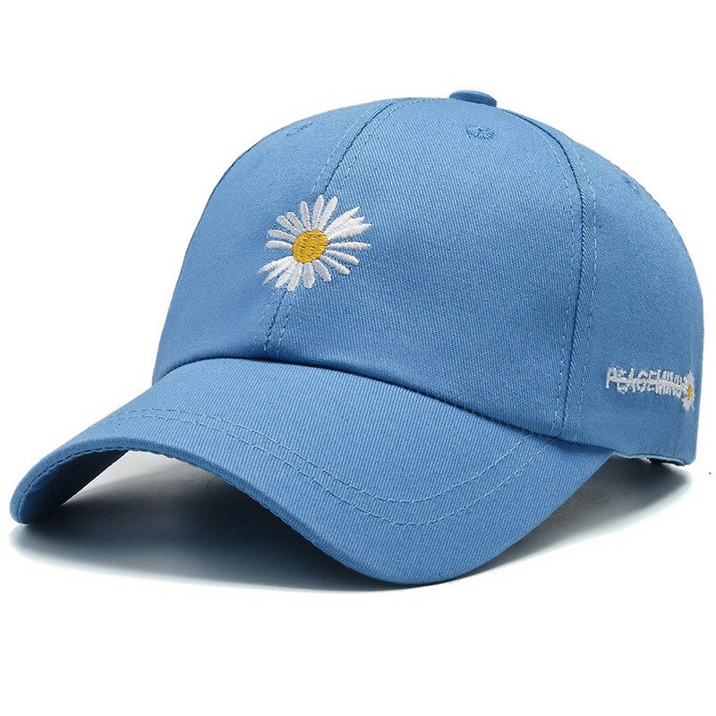 Zomer Vrouwen Mannen Bloem Geborduurde Baseball Cap Solid Snapback Unisex Zonnehoed Outdoor Sport Hip Hop Baseball Hoeden Casquette: Blue-Flower Cap