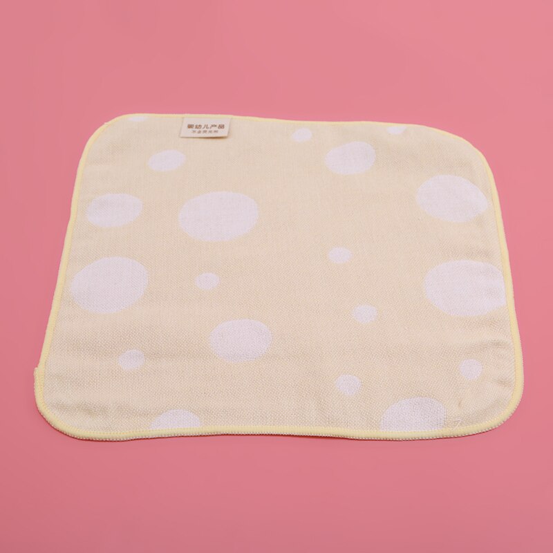 2 st spädbarnshandduk 25*25cm muslin handduk näsdukar två lager torka handduk: Gul cirkel