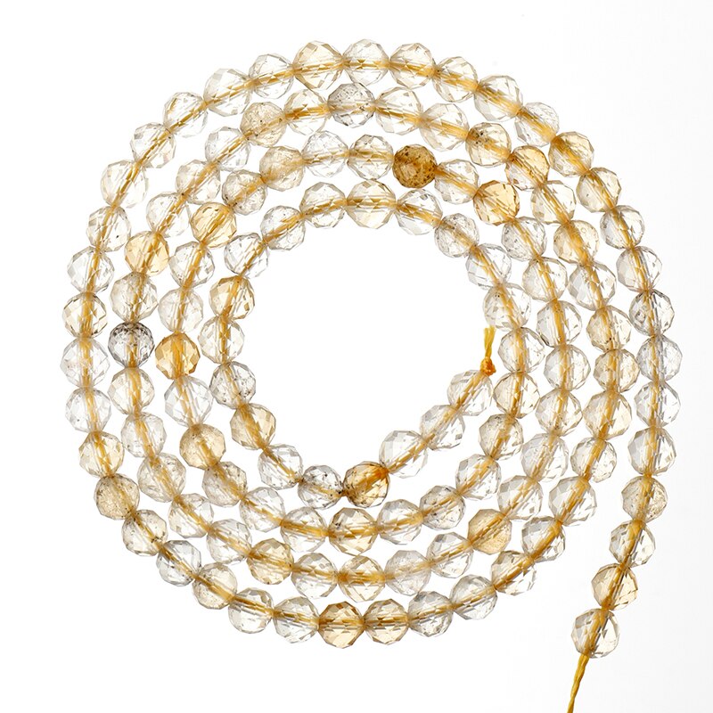 Pick grootte 3mm-2mm Touw transparante Kraal met Goud haar Crystal Losse kralen maken diy armbanden ketting