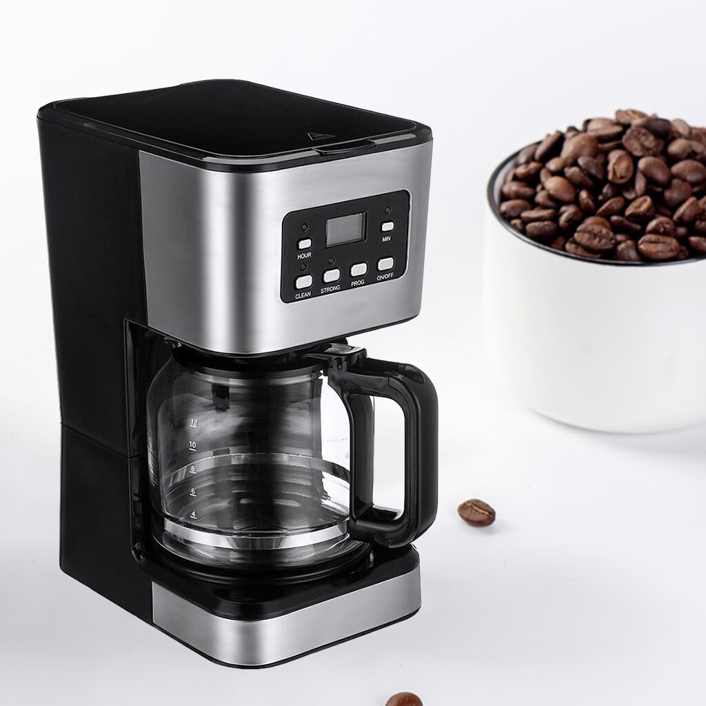 Drip Coffee Maker Semi-Automatic Steam 12-Cup Coffee Machine Coffeemaker for Home Latte