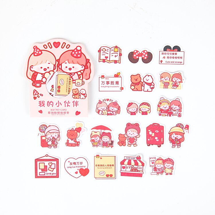 40 stuks/pak konijnengroep briefpapier stickers afdichtingslabel reissticker scrapbook dagboek planner albums decoraties doe-het-zelf: G