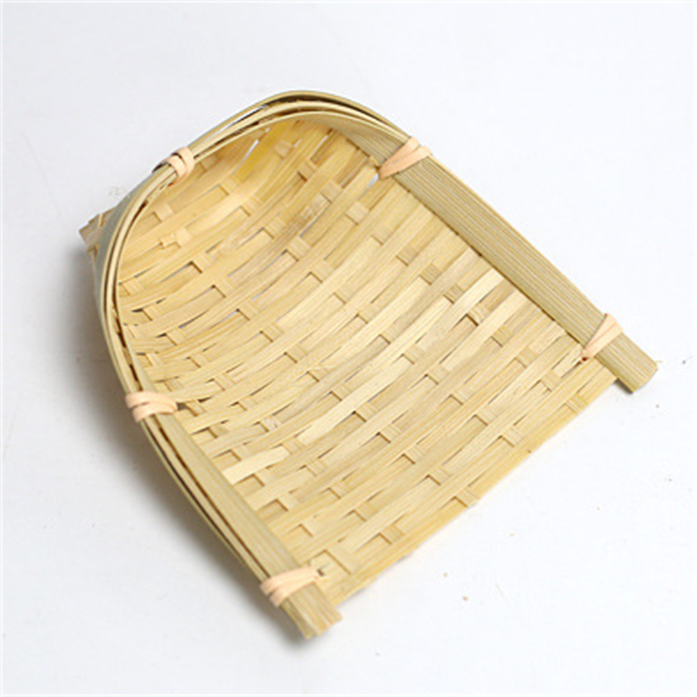Mini mir de Rangement en Bambou Durable, Disque Tissé à la Main, Gain de Place, Accessoires Ménagers, Plateau de Fruits Frais, Petite Pelle à Poussière: YELLOW
