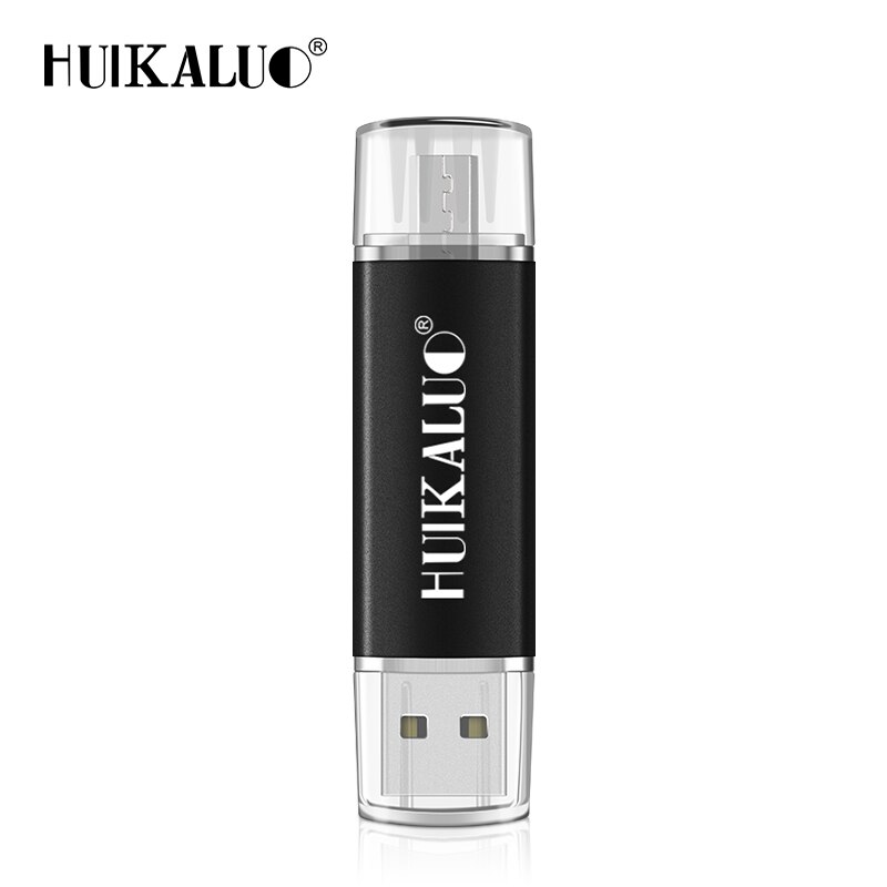 Unidad flash USB de alta velocidad, Memoria OTG de alta velocidad, 64 GB, 32 GB, 16 GB, 8 GB, 4 GB, almacenamiento externo, doble aplicación, Micro USB: 128 GB / Black