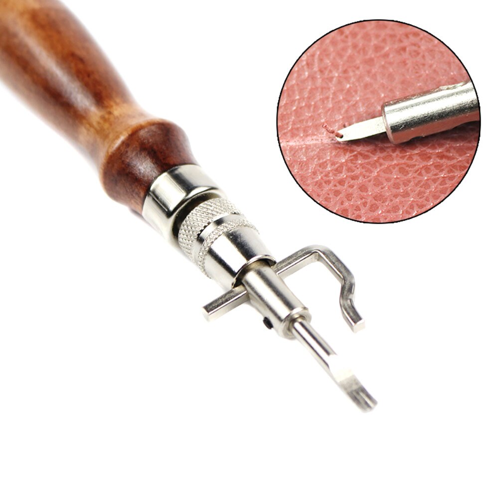 5 In 1 Grooving Tool Cut Drilling Holes Multifunctional Trencher Edge Pressing For Leather