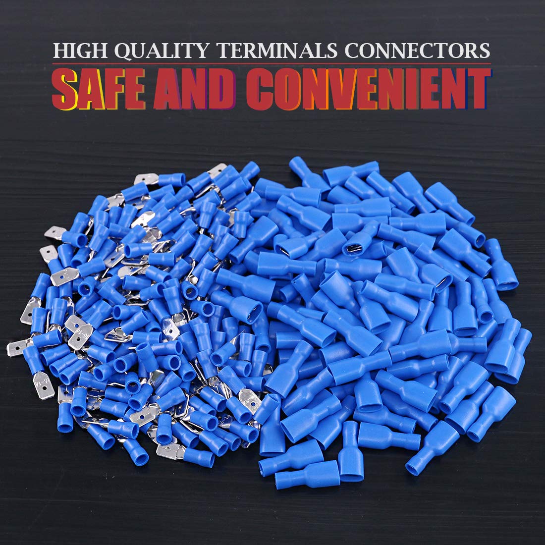 Connecteurs à bêche femelle et mâle, connecteurs à déconnexion rapide, fil à bêche isolé, borne de sertissage, 16-14 AWG, 100 pièces, 50 paires