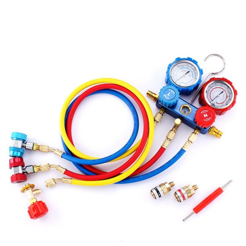 Air Conditioning Manifold Gauge Tool Set With Hose/Quick Coupler/Bottle Opener For R134A Air Condition Refrigeration